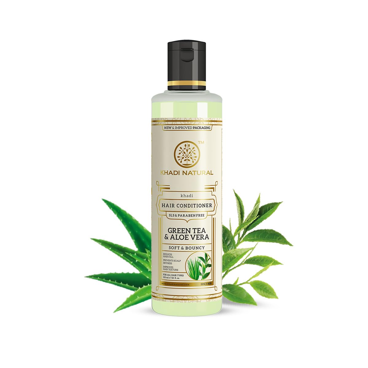 Khadi Natural Green Tea & Aloe Vera Hair Conditioner | Controls Hair Fall and Strengthens Hair | SLS, Paraben Free | Suita