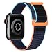 Produktbild UKETO Nylon Loop Armband Kompatibel mit Apple Watch Armband 38mm 40mm 41mm 42mm 44mm 45mm, Sport Breathable Verstellbare Ersatzarmband Kompatibel mit iwatch Series SE 7 6 5 4 3 2 1, Dunkles Marineblau