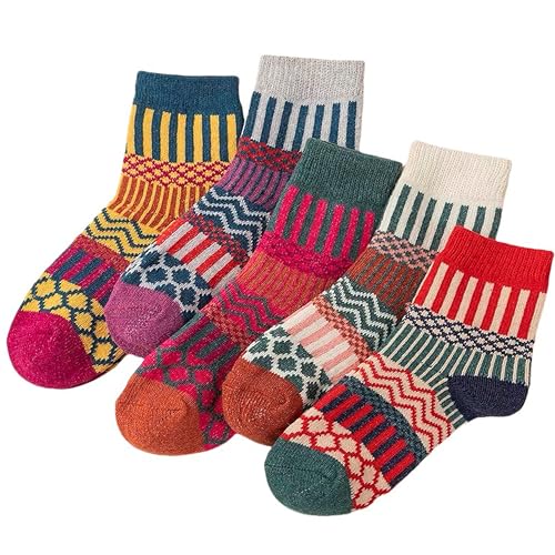 Aoxwomens Womens Cotton Crew Socks Thermal Heated Boot Slipper Midi Calf Sock,Cute Xmas Gift for Winter Snow Cold Weather