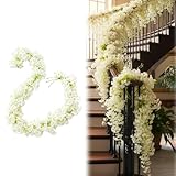 QyizuiPcn Kirschblüten Deko, 4 Künstliche Kirschblüten Girlanden (1,8 m), Hochwertige Blütenranken Für Hochzeitsdekoration, Heimdekoration Und Veranstaltungen, Flexibel Und Wiederverwendbar