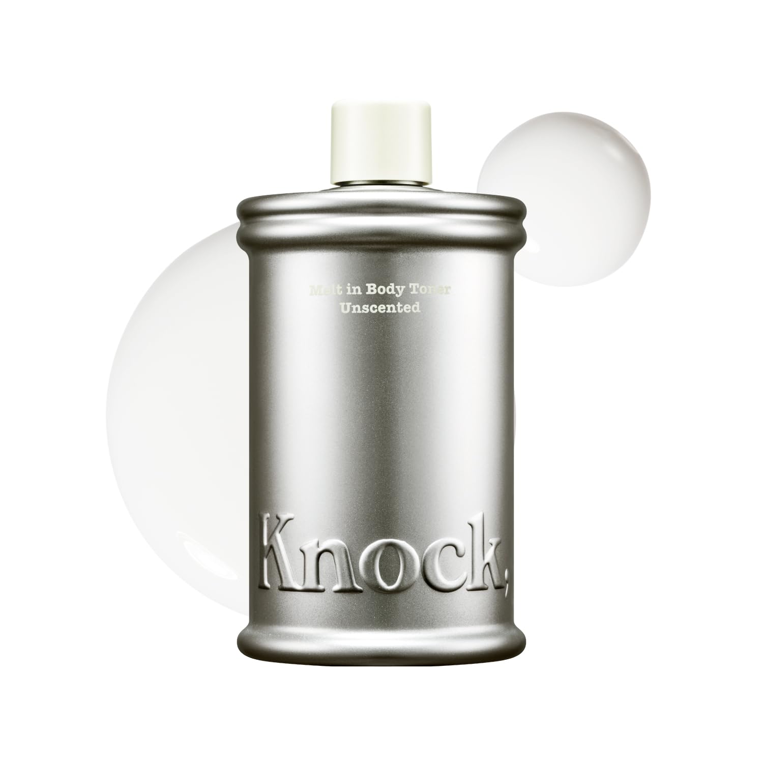 Knock Melt-In Body Toner, Instant Glass Body Glow, Ceramide Moisture Lock, Lightweight Milky Moisturizer, Zero Sticky, For All Skin, Citrus Zesty Scent, 10.14 fl oz