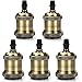 Produktbild GreenSun LED Lighting Edison 5er E27 Lampenfassung Lampensockel Deckenfassung Fassung Retro Vintage Halter für Hängeleuchte Deckenleuchte Adapter Beleuchtung (Bronze)