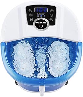 Foot Spa Bath Massager 6 in 1-Heat, Bubbles, Vibration, 4 Motorized Massage Rollers