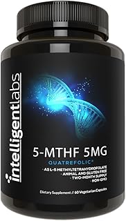 MTHF, 5mg L-5-Methyltetrahydrofolate Activated Folate Supplement as Quatrefolic Acid - Activated Folic Acid