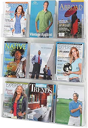 Safco Products 5665CL Clear2c Literature Display, 9 Magazine, Clear