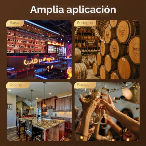 Miniatura 7 de Barril De Vino De Madera De 3 L Para Vino Y Whisky Con Soporte Y Grifo Ellipse Para Apartamentos, Bares, Hoteles