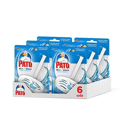 Pato - Bloc Azul Fresco limpiador y ambientador para inodoro, aplicador + recambio (Pack de 6)