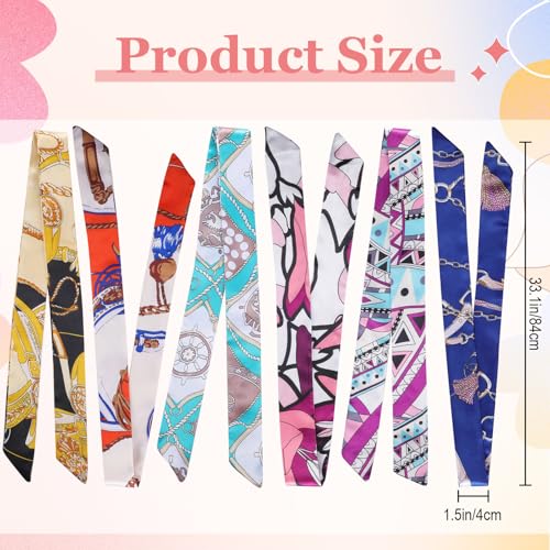 Skinny Purse Scarf for Women Handbag Scarves Ribbon Satin Head Neckerchief Silk Headband Charm for Decoration2