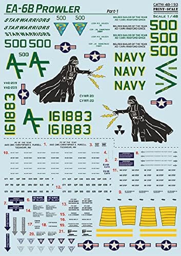 Print Scale 48-193 - 1/48 EA-6B Prowler Part 1 Scale Decal for Aircraft