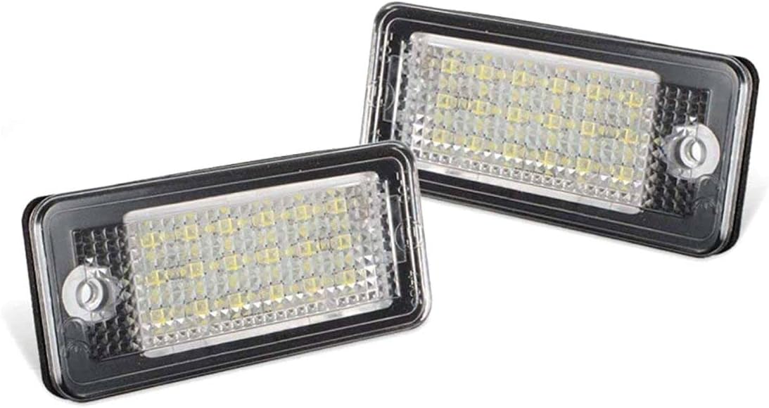 LED License Plate Light Assembly Direct Replacement For Audi A3 S3 A4 S4 A5 A6 S6 A8 S8 Q7 RS4 6000K White SMD Error Free Rear Number Plate Tag Lamp