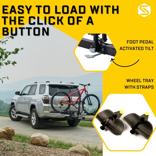 Saris Freedom 2-Bike Hitch Rack – Universal Fit for All Bike Types, 1¼" & 2" Receivers, 120 lb Capacity, Compact Design, Secure Ratcheting Straps