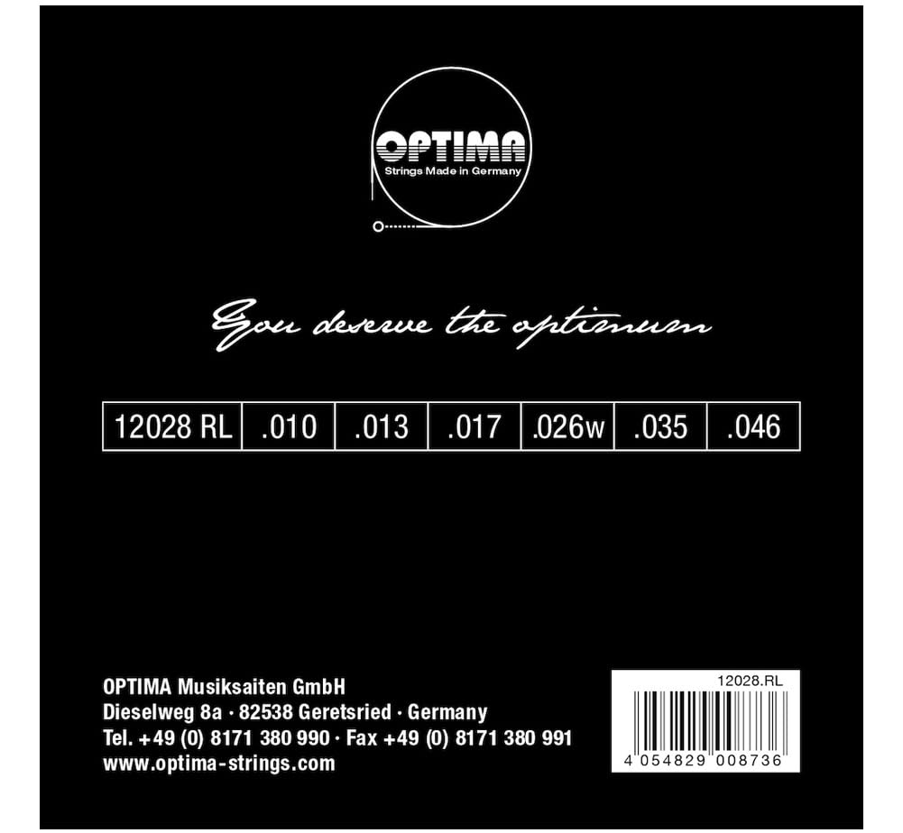 Optima, Corde per chitarra elettrica Gold Strings Round Wound, Set, 12028.RL