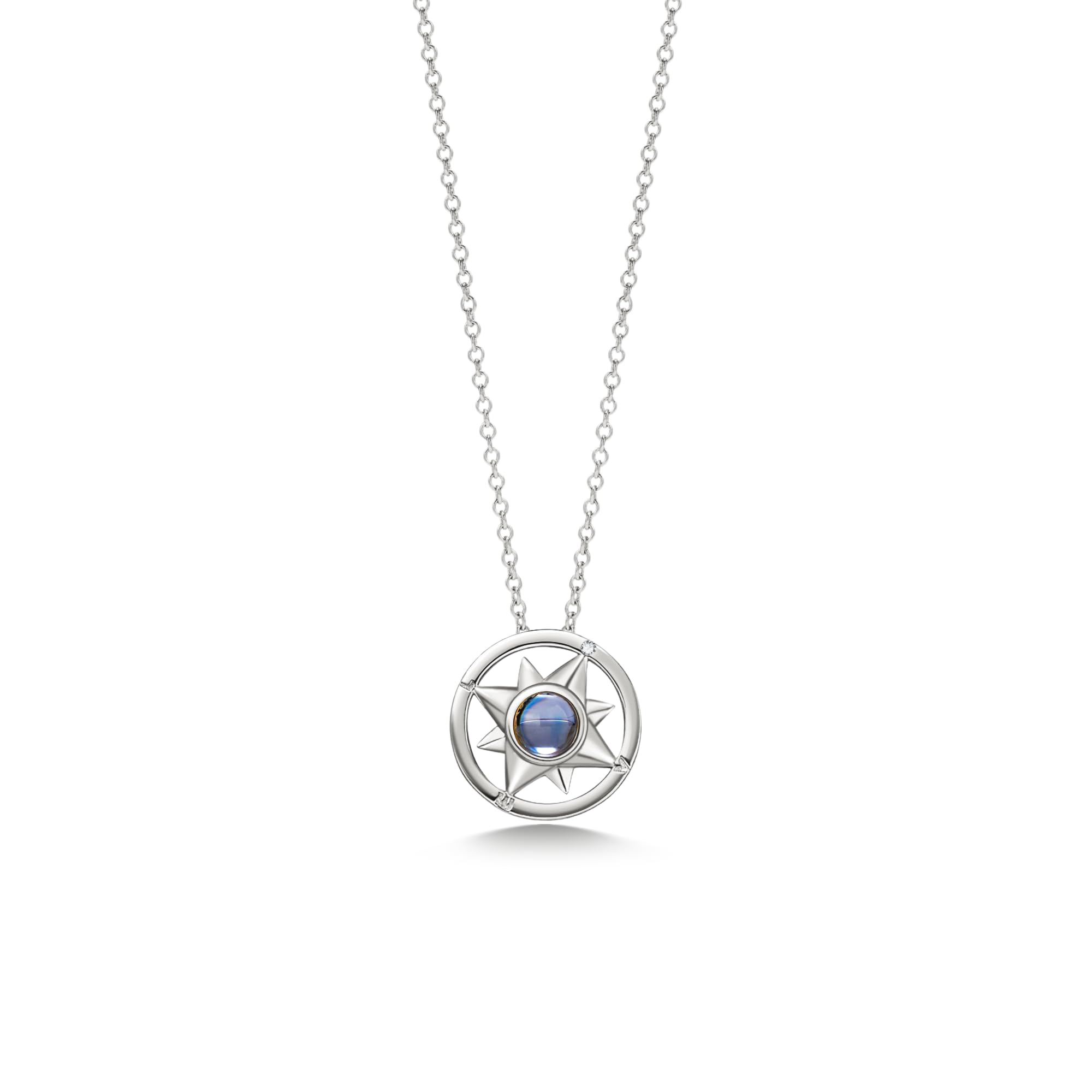 PERIMADE Collana con bussola personalizzata con proiezione fotografica, ciondolo con immagine personalizzata con testo e amore in 100 lingue all'interno, collana con ciondolo a cerchio in zirconia