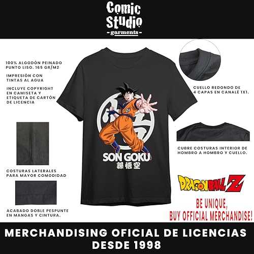 Comic Studio Dragon Ball Z Camiseta | Goku | Negro | XXL T-Shirt, Unisex