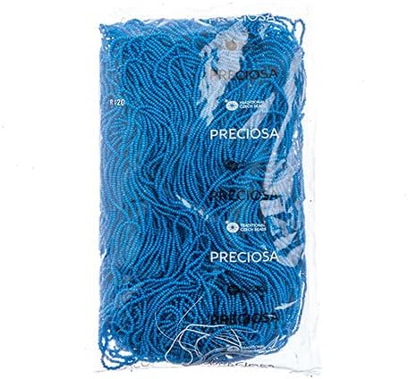 Czech Glass Seed Beads 11/0 (2.1mm Diameter) Terra Intensive Blue Strung DIY Jewelry Making Beadss - 500g Bulk Bag by Preciosa (Jablonex)