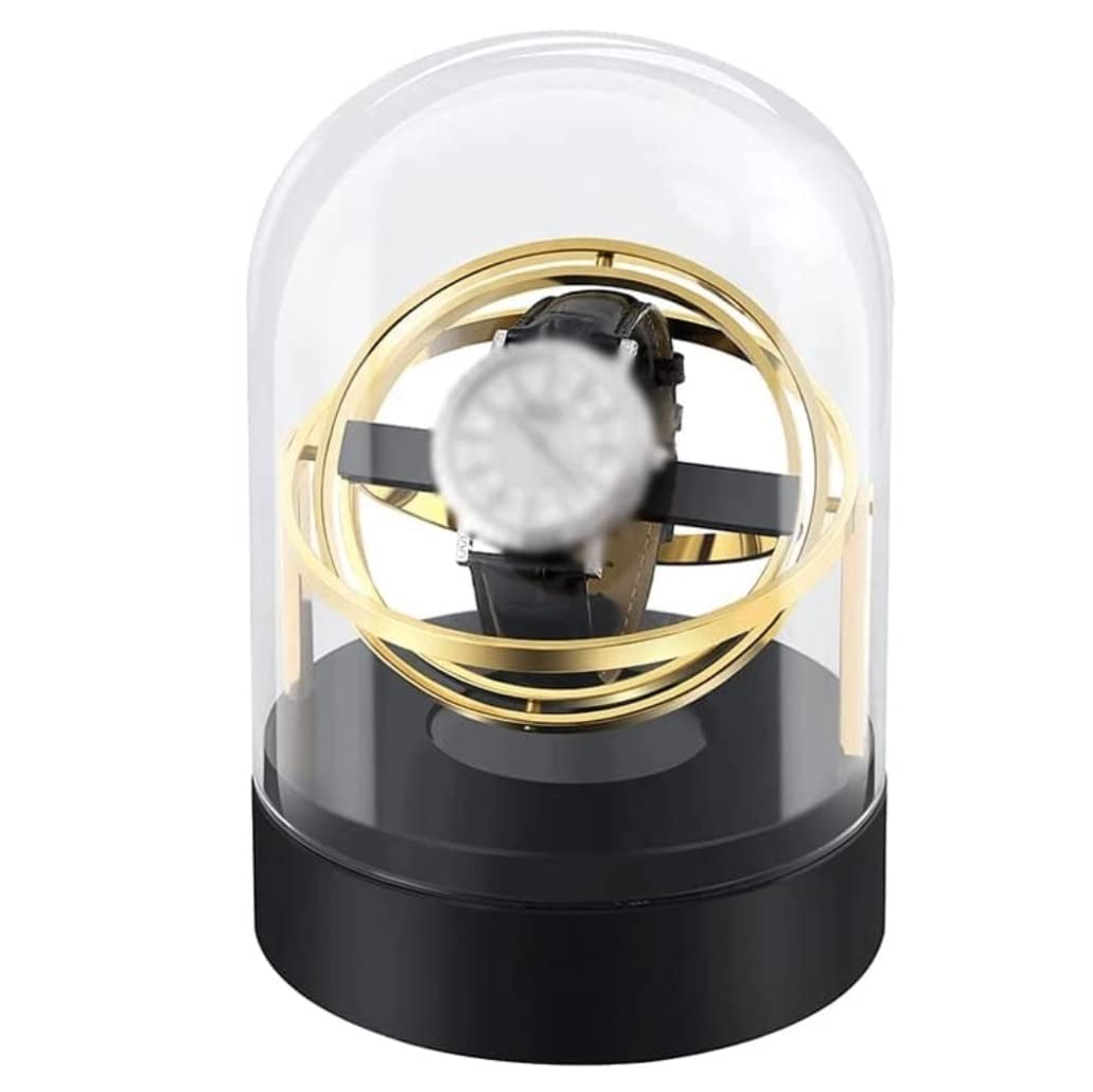Boîte à Montres boîtier de Rangement pour Montres Remontoir mécanique Dispositif de Rangement Automatique pour Montres boîte de Rangement rotative en métal,Or
