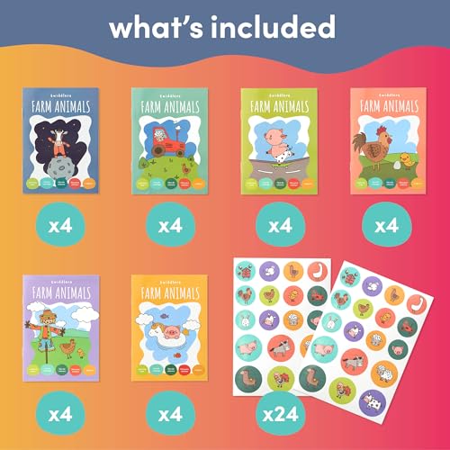 Miniatura 4 de The Twiddlers 24 Mini Libros Para Colorear Para Bolsas De Fiesta, Con Pegatinas - Tema De Animales De Granja, A6 Mini Libros Para Niños, Edades 4-8, Pequeños Libros Para Colorear Para Bolsas De Fiesta