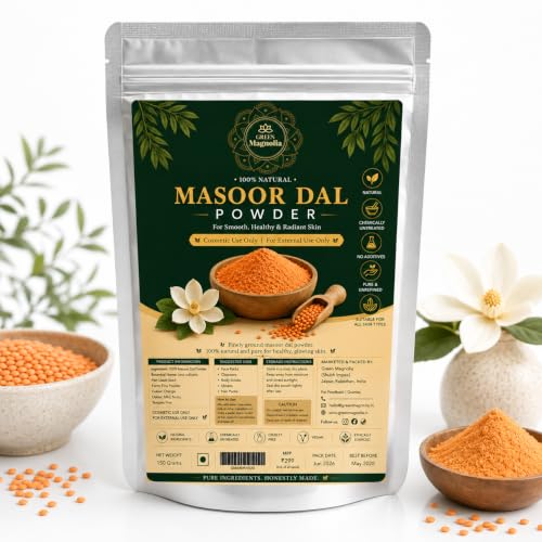 Image of Masoor Dal Powder for Face & Skin Pure & Natural Red Lentil Powder No Chemicals No Artificial Color Ideal For Skin Cleansing Exfoliation & Tan Removal (150gm)