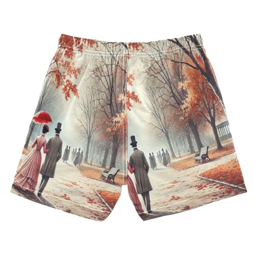 Fall Couples Romantic Boys Swim Trunks Quick Dry Toddler Swimsuit Boy Bathing Suits Board Shorts Swimwear 4T Multi2