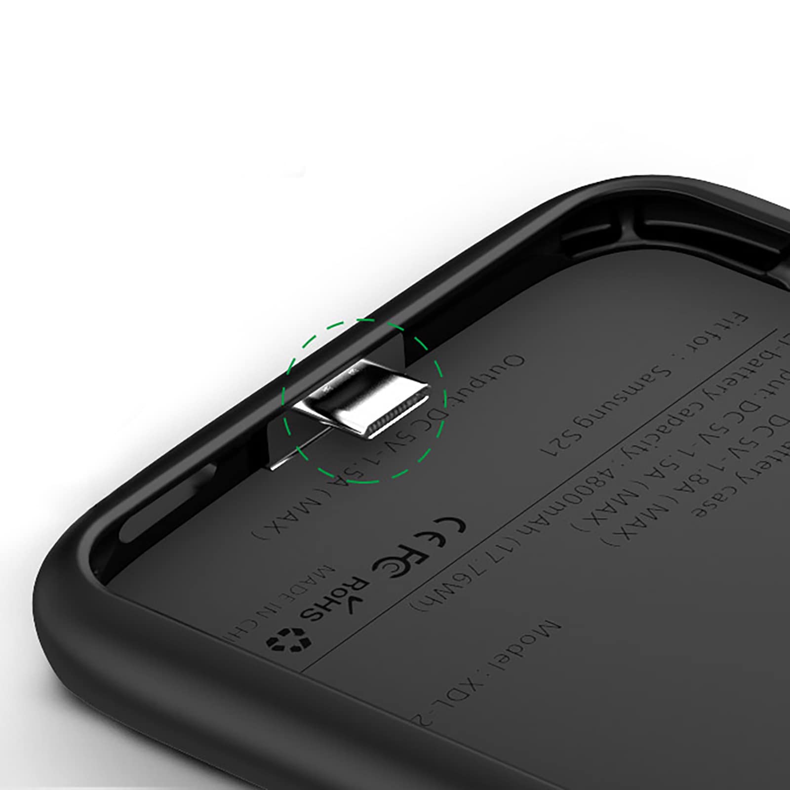 ELLENNE COVER BATTERIA PER SAMSUNG S21 ULTRA 5G 6.8" RICARICABILE 4700MAH | COVER CON BATTERIA INTEGRATA PER SAMSUNG S21 ULTRA 5G 6.8" BATTERY CASE CUSTODIA RICARICABILE SLIM SOTTILE 4700MAH