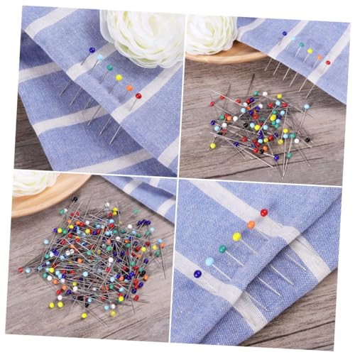 BEBEMOKO 200Pcs Multicolor Glass Head Pins for DIY Sewing Crafts Head Pin Durable Sewing Positioning Needles for Marking Decorating Projects