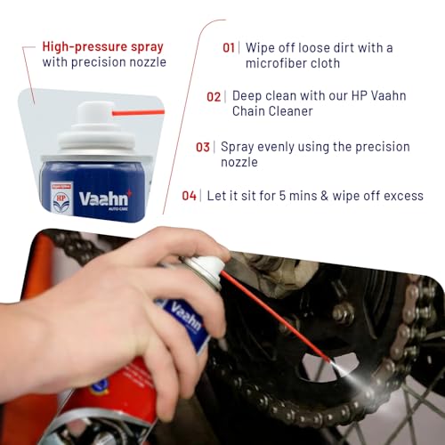 Image of HP Vaahn Chain Lubricant Spray - 150ml | PTFE Formula for Smooth & Long-Lasting Lubrication | Reduces Friction & Wear | Chain Lube for Bikes & Motorcycles