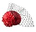Fascinator Hair Clip Head Hoop Veil Wool Flower Hat Derby Cocktail Party Wedding Purple Red