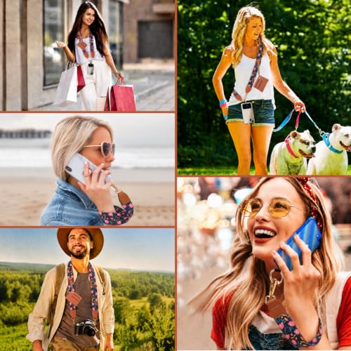 Image of XANGNIER Clip and Go Strap for Phone with Wallet Crossbody, Phone Strap with Zippered Wallet, Adjustable Anti Theft Cellphone Lanyard for Women, Cellphone Chain Accessories,Multicolor 31