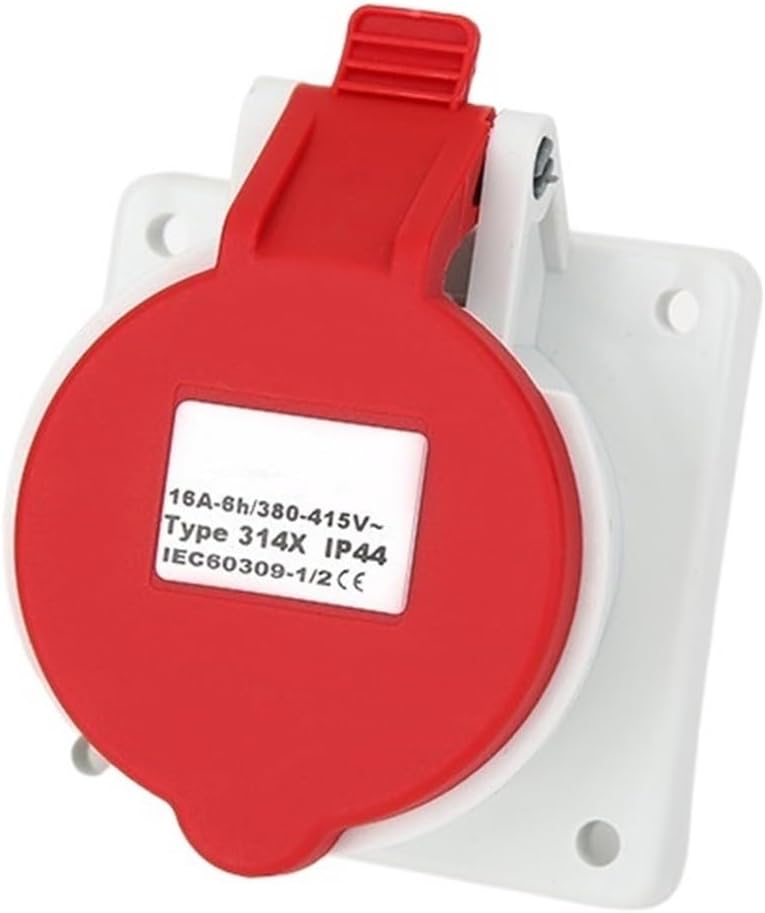 16A 4 Pin 380V-415V IP44 3P+E Waterproof Power Supply Industrial Male and Female Connector Industrial and Socket(014X 16A 4pin)