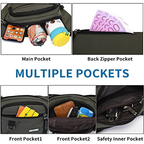 GERIINEER Bumbags Fanny Pack voor dames en heren, waterdichte heuptas met 5 zakken met ritssluiting voor hondenwandelen, wandelen, wandelen, reizen en outdoor-activiteiten - Image 3