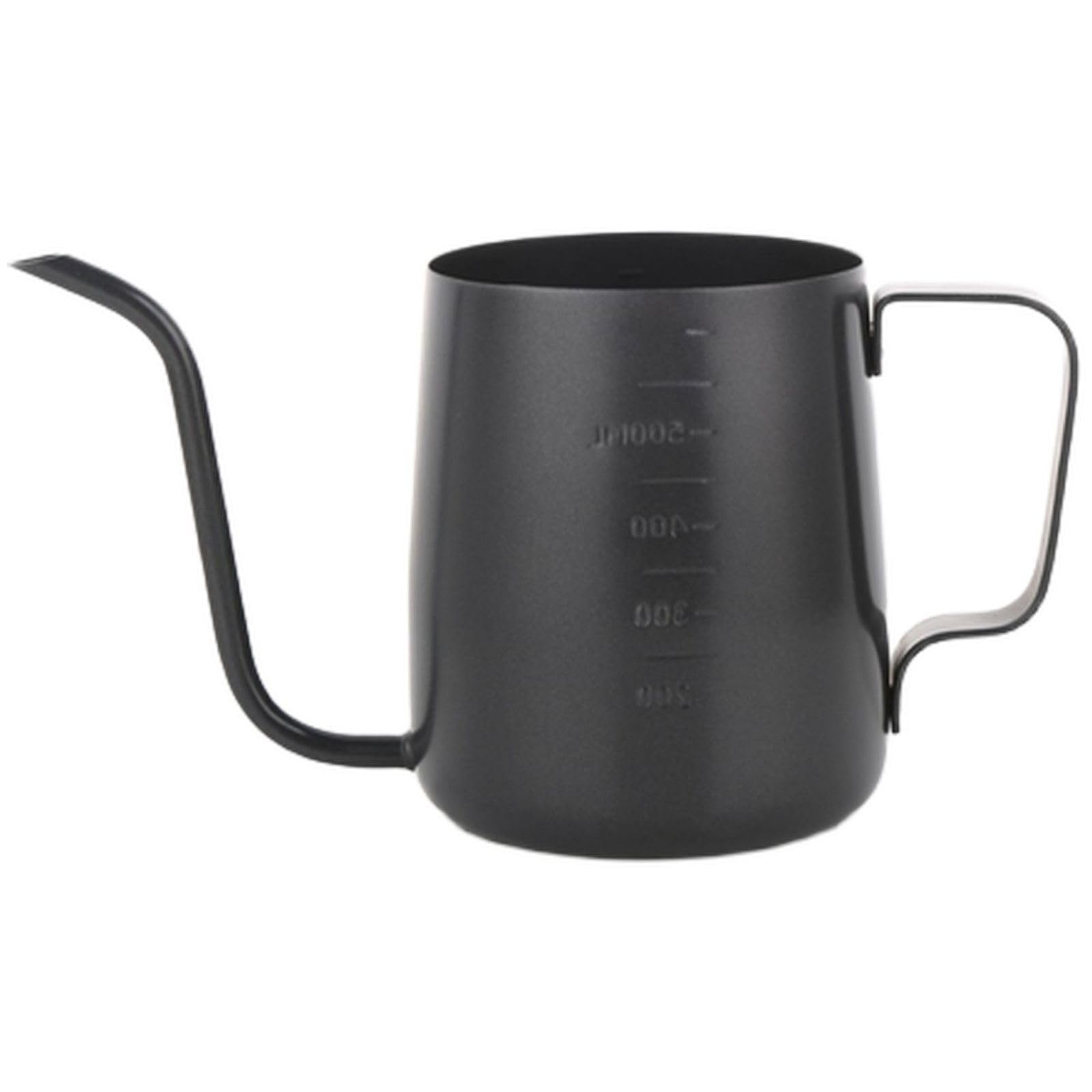 Hanging Filter Coffee Pour Over Kettle Stainless Steel with Teflon Coating Long Spout for Kitchen Countertop and Office Desk Brewing (Black, 3.54 × 2.76 × 4.45 in)