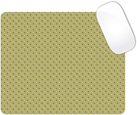 Olive Green Background with Thin Burgundy/Cream Polka Dots Mouse Pad (SQUARE)