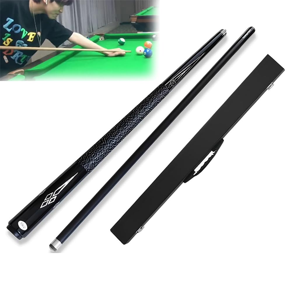 BOBVB 58 inch Pool Cue Stick, 1/2 Jointed Carbon Fiber Maple Wood Billiard Pool Cue, Professional Handmade Snooker Cue with Box, 10mm/11.5mm/13mm to Choose, Snooker Rod Supplies Accessory 11.5mm