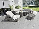 greemotion Tisch Bari grau, Esstisch mit Spraystoneglas-Platte, Lounge-Tisch für 4 Personen, Gartenmöbel aus Aluminumgestell und Polyrattan, witterungsbeständig unmd pflegeleicht - 9