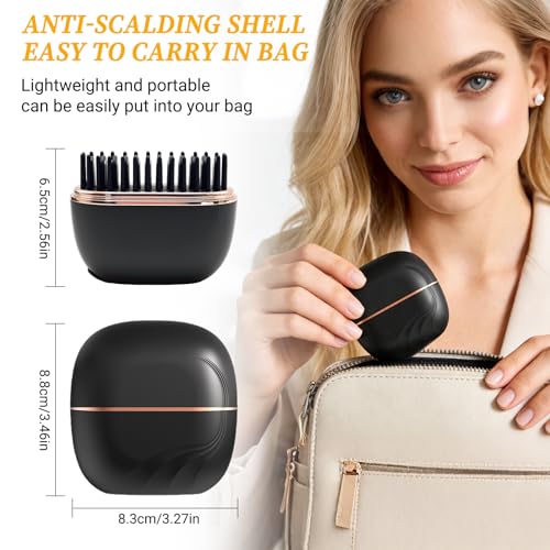 Mini plancha de pelo recargable portátil con peine miniatura 4