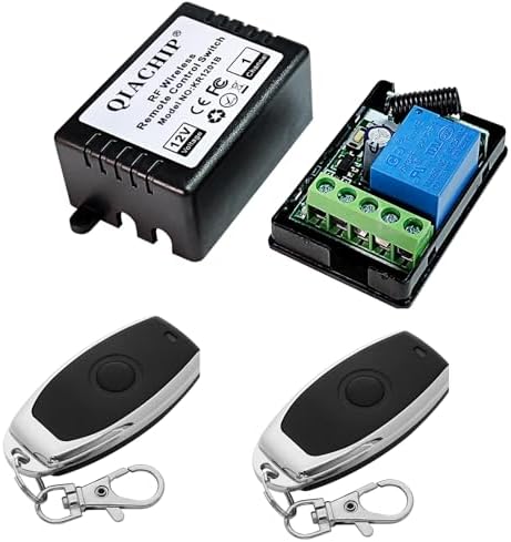 QIACHIP DC 12V 1CH 433Mhz RF Wireless Relay Remote Control Light Momentary Switch Transmitter with Receiver (1relays)