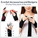 Coopay Crochet Accessories - 2 Pack Ergonomic Crochet Hooks Gloves and 10 Pack Finger Sleeves, Crochet Supplies for Crocheters