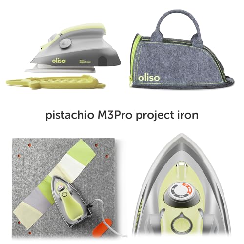 Image of oliso Mini Iron Carry Bag for M2Pro and M3Pro - Pistachio | Polyester Felt Travel Case, Quilting Retreat Storage, Compact Sewing Accessories, Heavy-Duty Zipper