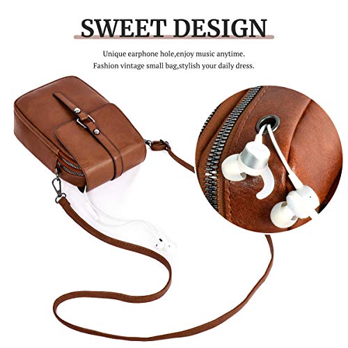 Women Small Crossbody Phone Bag Vegan Leather Shoulder Handbags Cellphone Purse Wallet with Adjustable Strap4