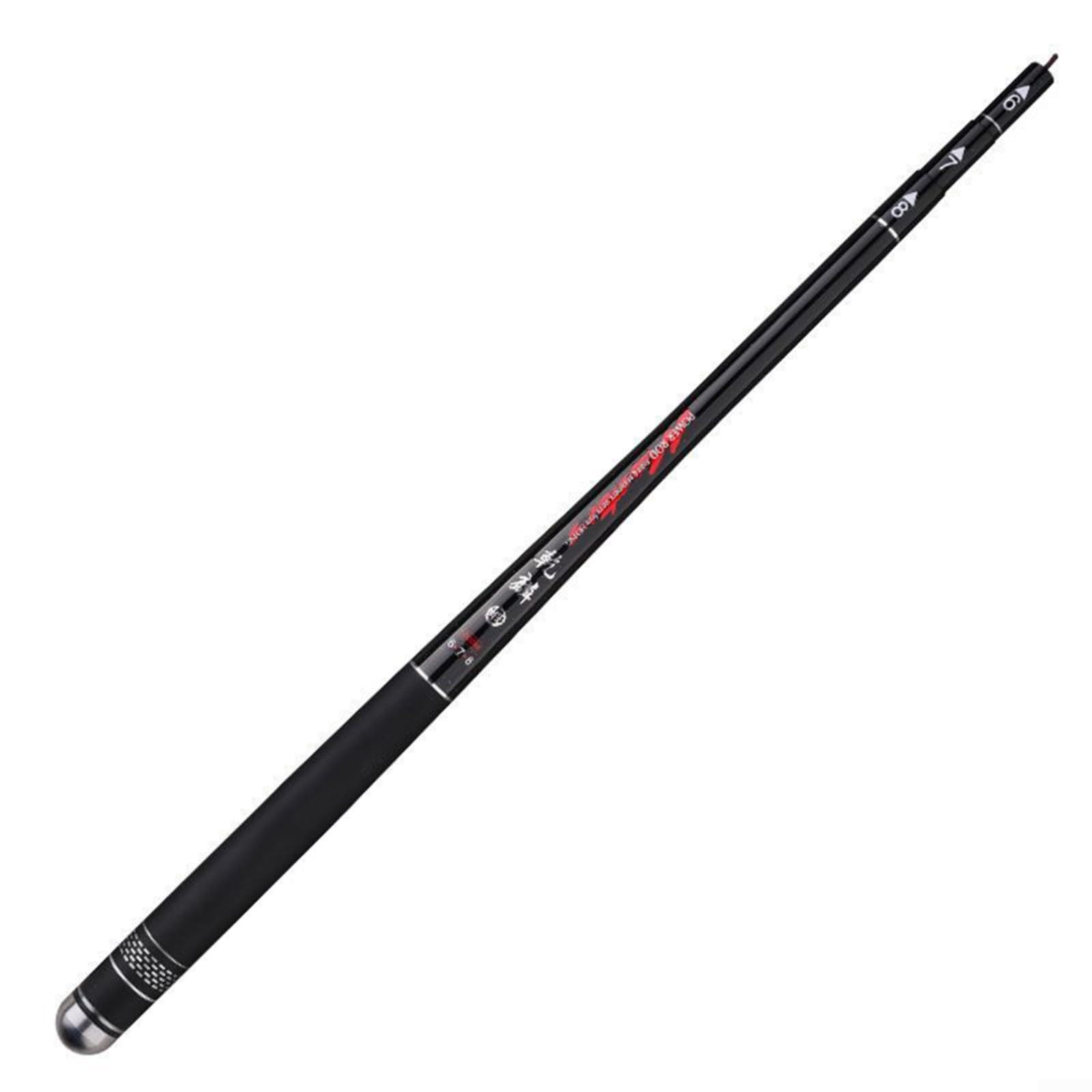 Ultra-Light Carbon Fiber Fishing Rod 40cm Compact Telescopic Pole with 28-Tone Fast Action 45g Portable Hand Rod Adjustable Multi-Length 1.8m 2.1m 2.4m for Travel Camping Backpacking(Black)