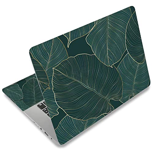 Image of DINKY Laptop Skin Sticker Decal, 12 inch 13 inch 13.3 inch 14 inch 15 inch 15.4 inch 15.6 inch Laptop Universal Reusable Vinyl Skin Stickers Cover Art Decal Notebook PC Personalized Protector-Green Leaf