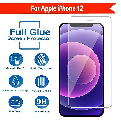 Image of Tempered Glass Screen Protector Compatible for Apple iPhone 12 Pro /Apple iPhone 12 with Full Screen Coverage; Except Edges and Easy Installation Kit(Transparent), Pack of 1