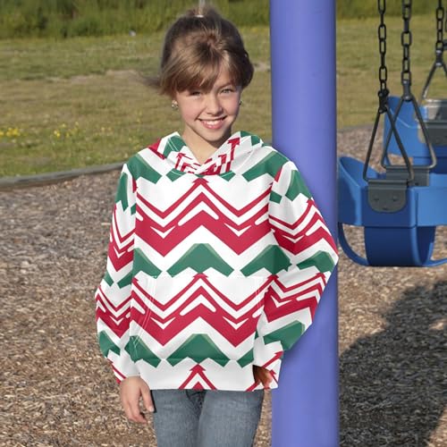 Kids Hoodies Sweaters Christmas Xmas Trees Hooded Sweatshirts with Big Pockets for Boys Girls B04003024