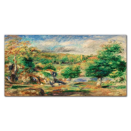 Tableau en verre 100x50cm paysage forestier pour salon moderne