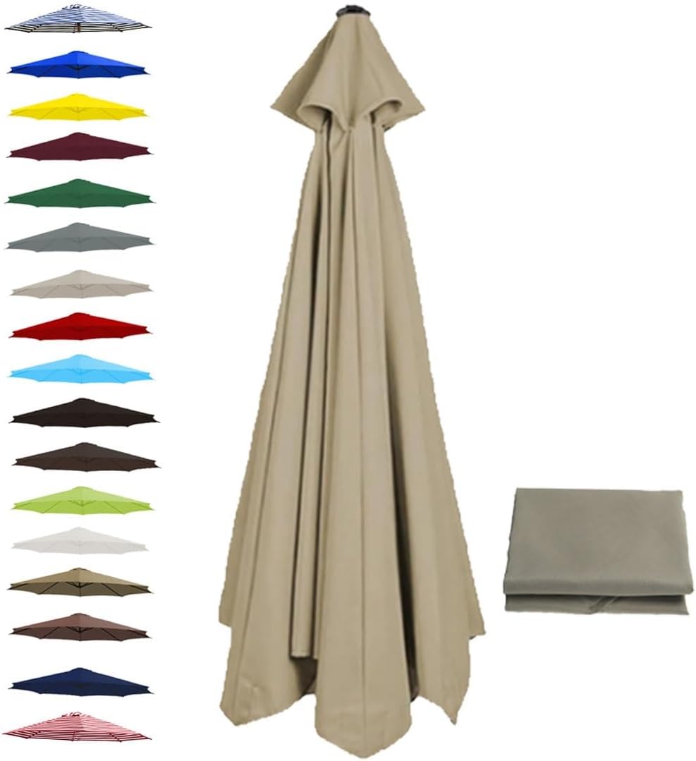 Patio Umbrella Replacement Canopy Square Cantilever Top Cover Outdoor,Replacement Parasol Canopy 2.7m/9FT 8 Rib Patio Umbrella Cover Waterproof Garden Beach Canopy Top Durable Sunshade for O