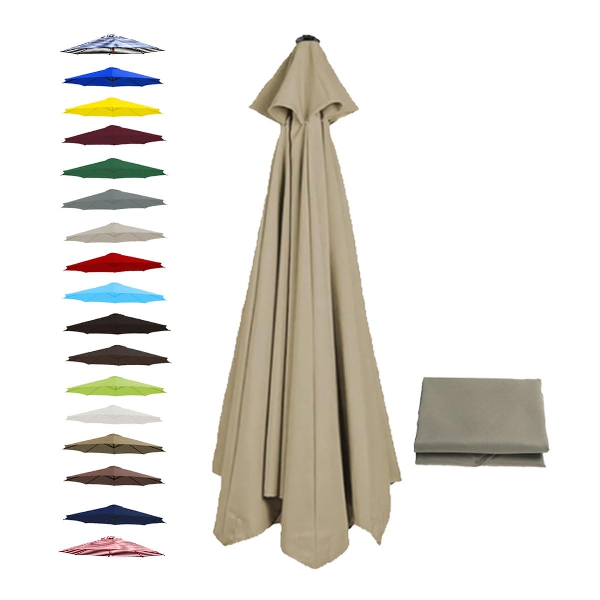BEEGMA Replacement Parasol Canopy 2.0m 2.50m 2.70m 3.0m Canopy Replacement Top 6 Arms Patio Garden Beach Umbrella Canopy Cover(Color:Top,Size:2.70m/9FT)