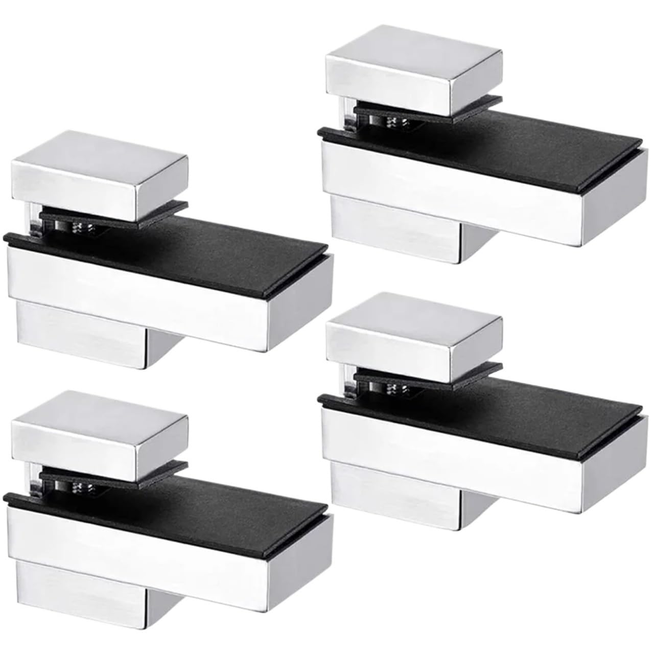4Pcs Glass Shelf Bracket, Clamp Solid Zinc Alloy