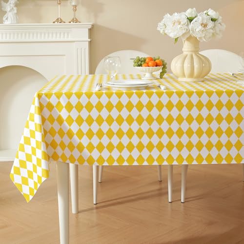 HOMOHEINI Rectangle Table Cloth, Vinyl Tablecloth, 54" x 54", Yellow by HOMOHEINI - Used condition - US$8.99