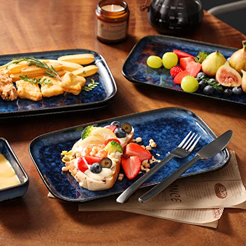 vancasso Stern Serving Platter & Tray Set, 4-Piece Ceramic Serving Plates for Parties, 11 Inch Easy-Clean Large Serving Dish for Main Course and Side Dishes, Blue - Image 7