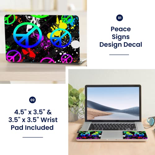 Image of LSS 15 15.6 inch Laptop Notebook Skin Sticker Cover Art Decal Fits 13.3 inch 14 inch 15.6 inch 16 inch HP Dell Lenovo Apple Asus Acer Compaq (Free 2 Wrist Pad Included) Peace Signs